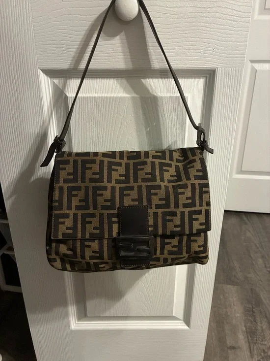 Fendi Brown and Dark Brown FF Canvas Messenger Bag - Picture 15 of 17